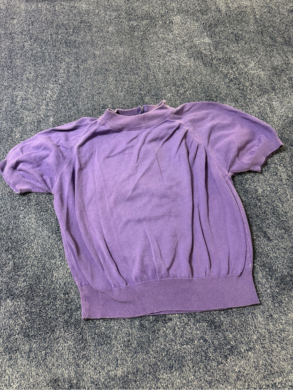 Purple Short-Sleeve Knit Top - Women's Casual Pullover